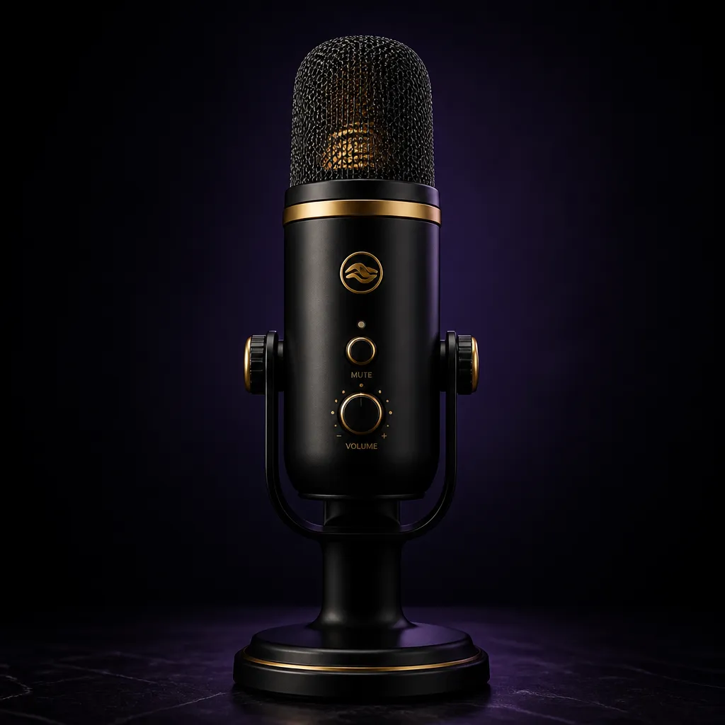 Microphone studio streaming ENDGAME XSTRM noir et or