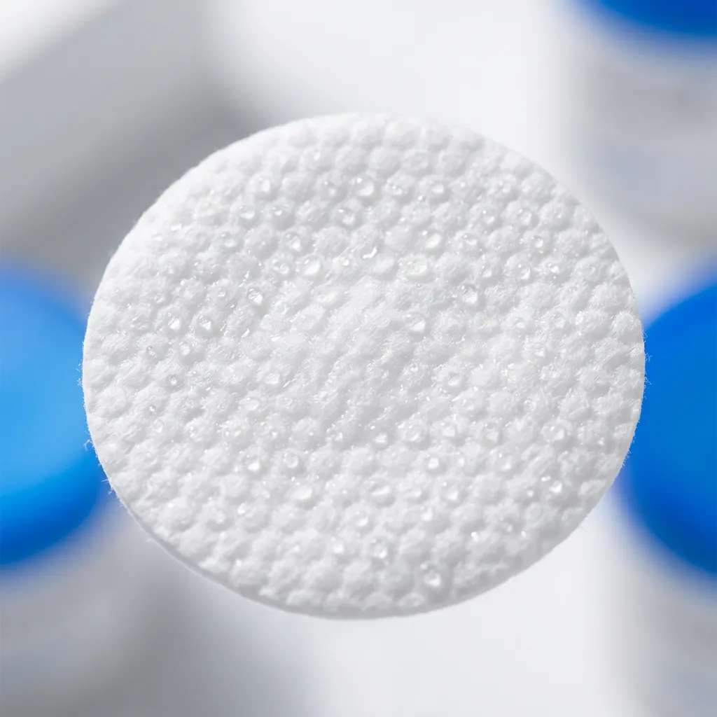 لقطة ماكرو لسطح pad أبيض textured مع قطرات ماء