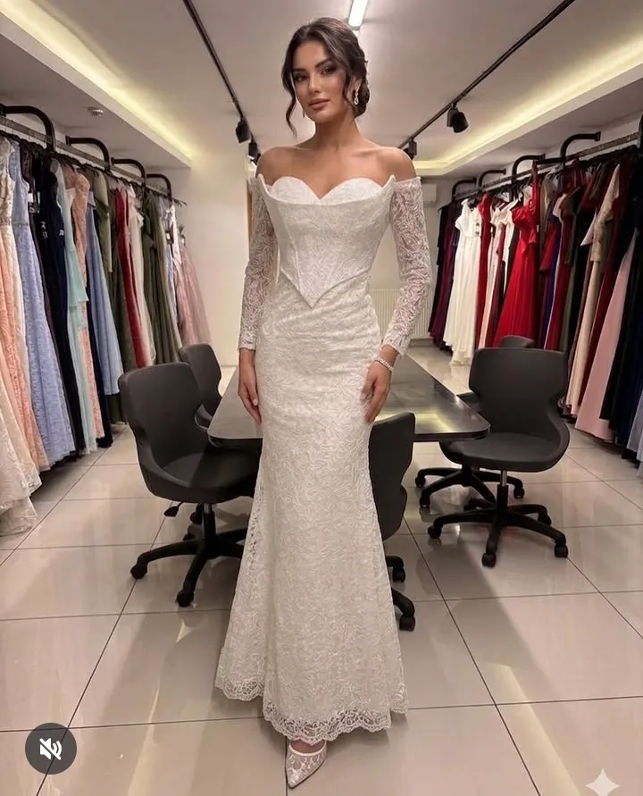 Robe de mariage dentelle ivoire sirène en boutique
