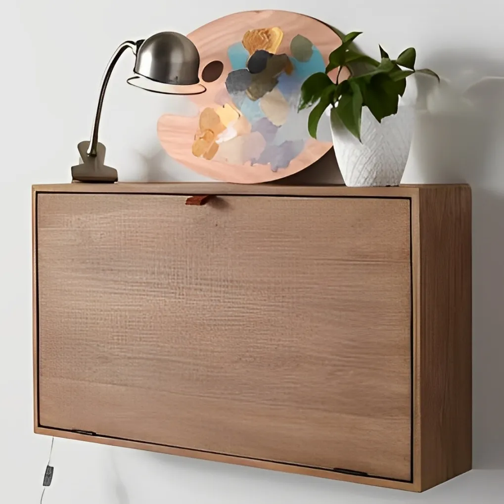 Bureau mural rabattable fermé